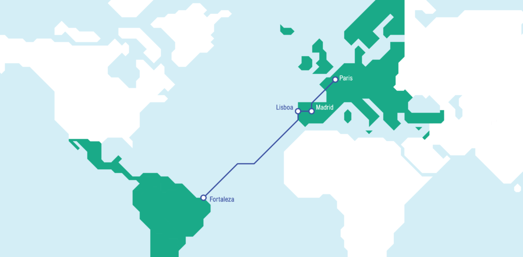 In service since June 2021, EllaLink is a state-of-the-art optical platform offering secure high capacity connectivity on a unique and low latency diverse transatlantic route, linking the major terrestrial and subsea hubs in Europe and Latin America.